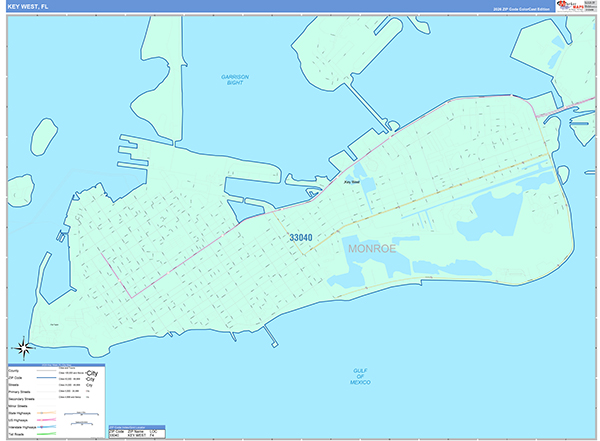 Key West, FL Zip Code Map